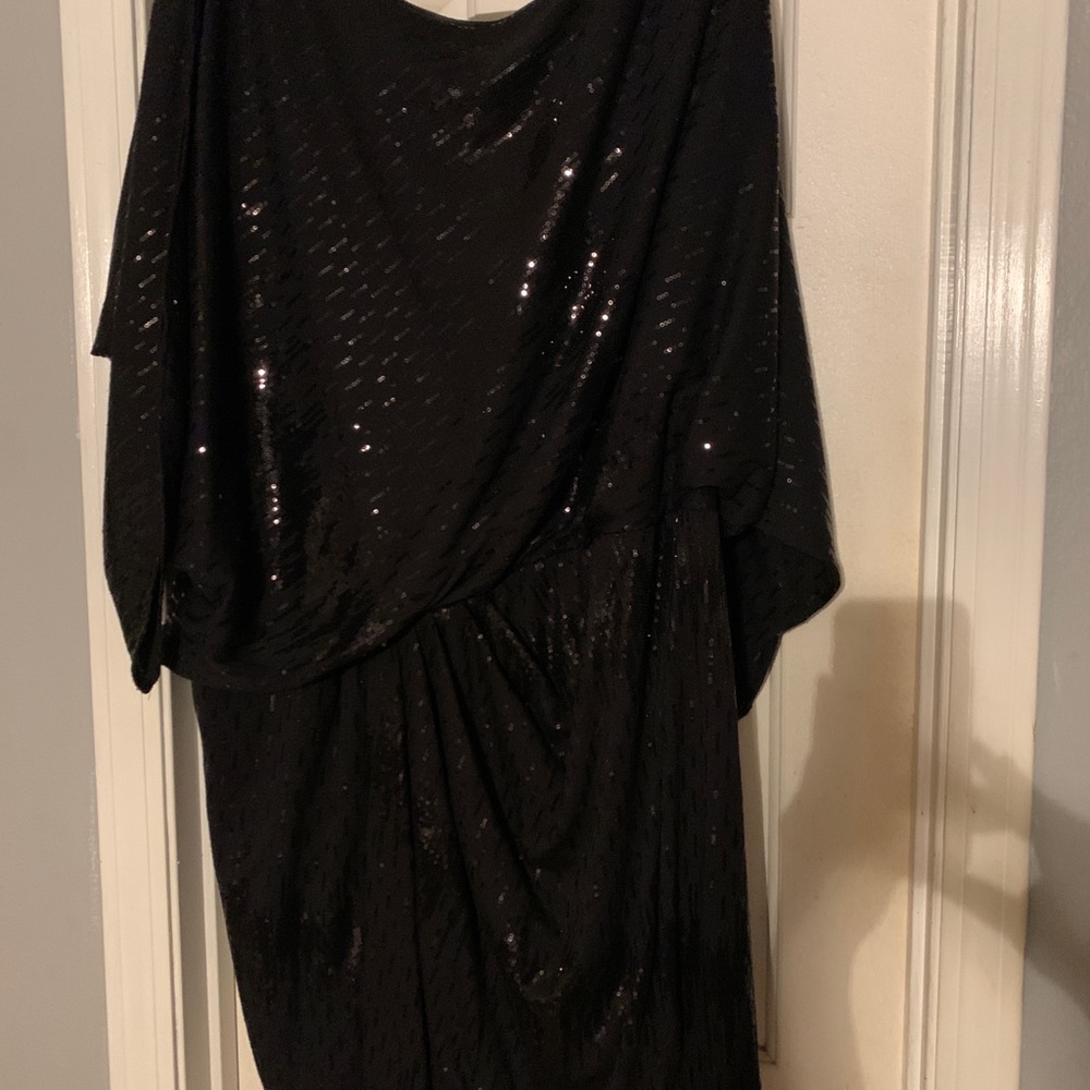 David Meister women’s black sequins dress 20w